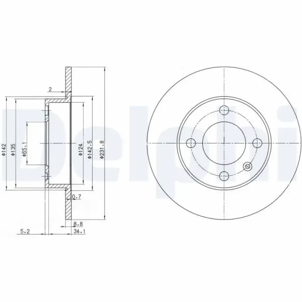 Delphi Arka Fren Diski – BG3505 / OEM 6N0615601B