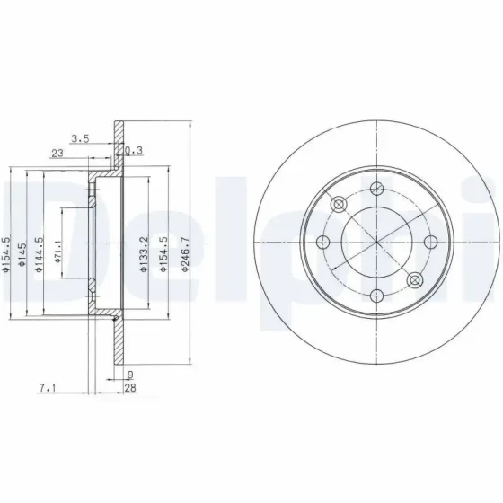 Delphi Arka Fren Diski – BG3653 ürün görseli