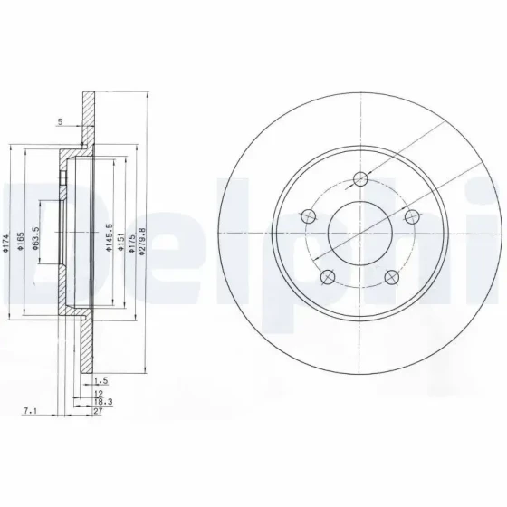 Delphi Arka Fren Diski – BG3663C ürün görseli