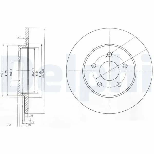 Delphi Arka Fren Diski – BG3663C