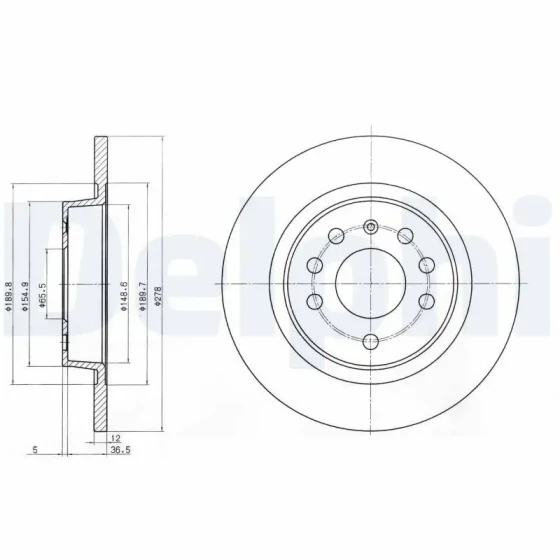 Delphi Arka Fren Diski – BG3731C ürün görseli