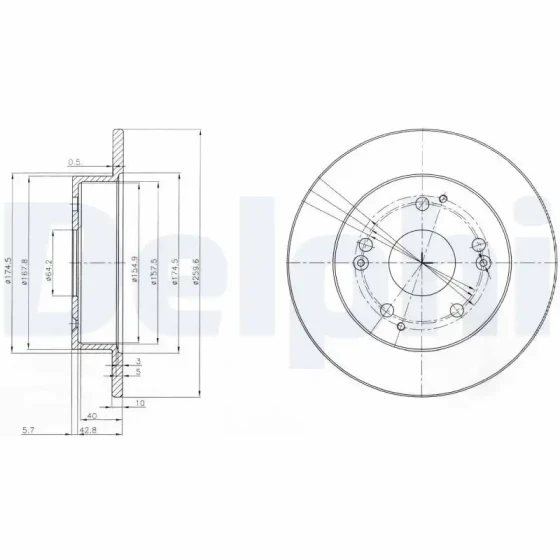 Delphi Arka Fren Diski – BG3746 / OEM 42510S5TE00 ürün görseli