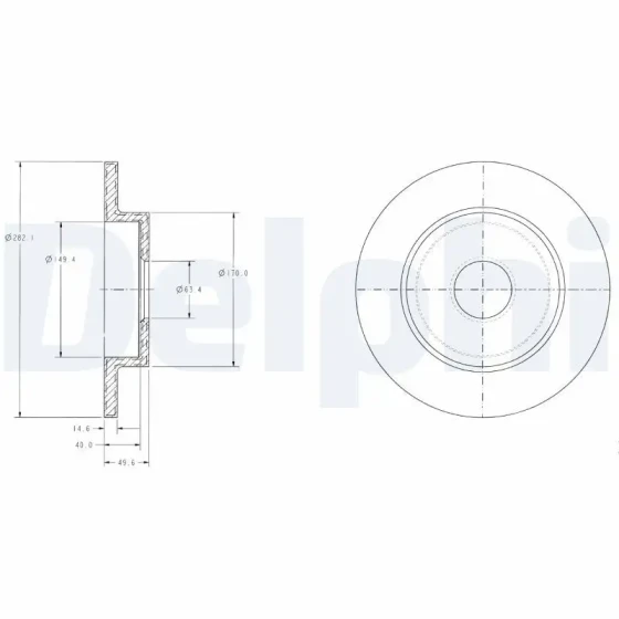 Delphi Arka Fren Diski – BG3761 / OEM 432064U102 ürün görseli