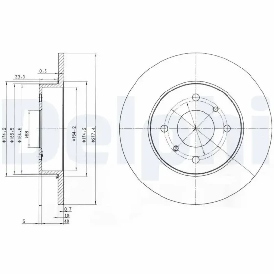 Delphi Arka Fren Diski – BG3764 / OEM 4320699J04 ürün görseli