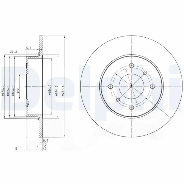 Delphi Arka Fren Diski – BG3764 / OEM 4320699J04