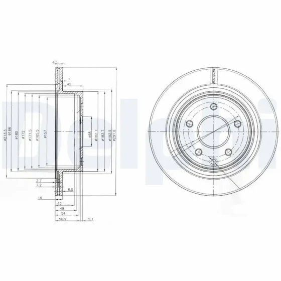 Delphi Arka Fren Diski – BG3765C ürün görseli