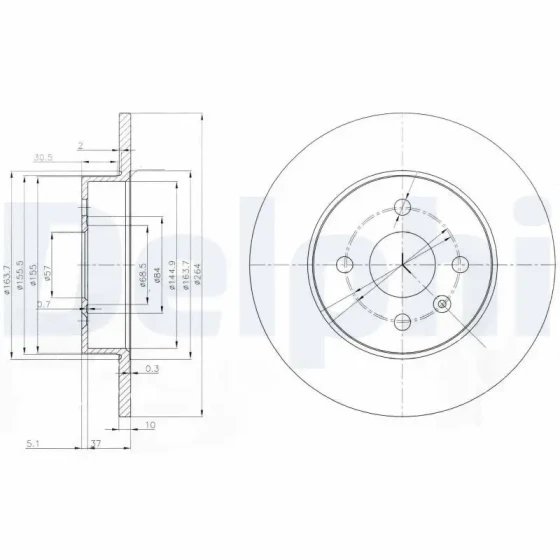 Delphi Arka Fren Diski – BG3885C / OEM 93176548 ürün görseli