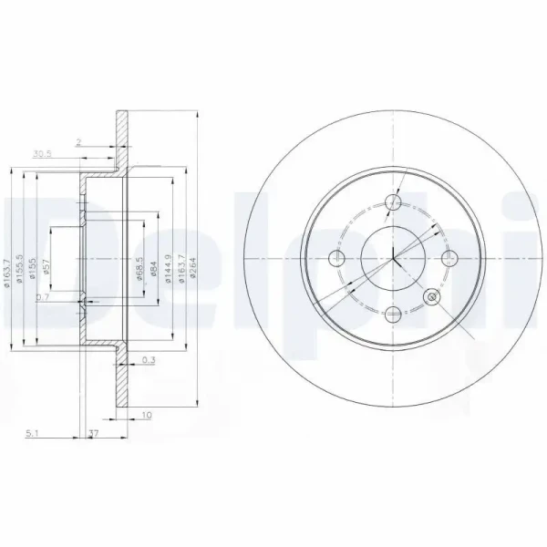 Delphi Arka Fren Diski – BG3885C / OEM 93176548