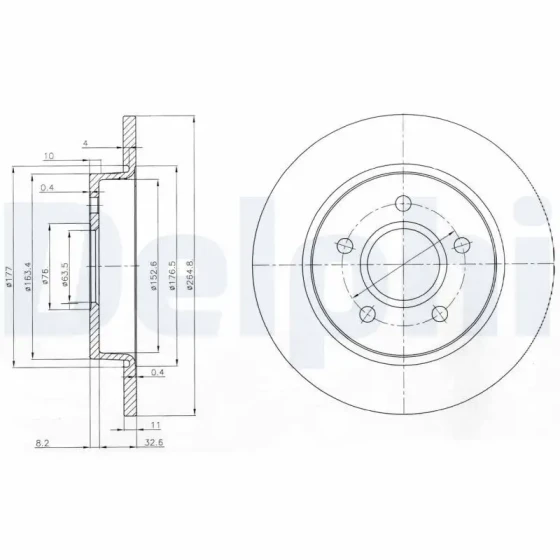 Delphi Arka Fren Diski – BG3896 ürün görseli