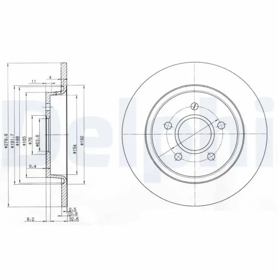 Delphi Arka Fren Diski – BG3897C ürün görseli
