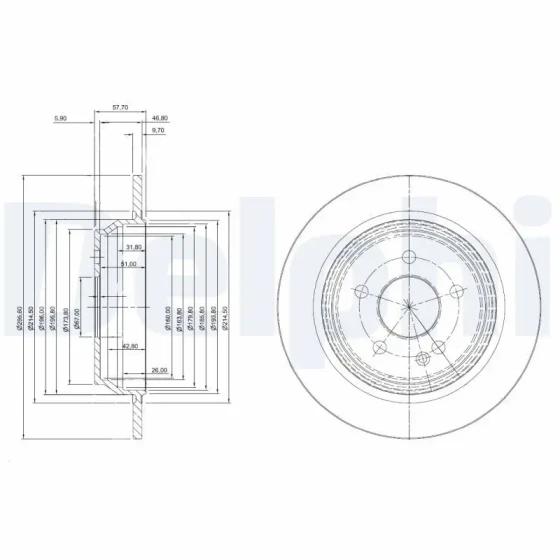 Delphi Arka Fren Diski – BG3969 / OEM A6394230112 ürün görseli