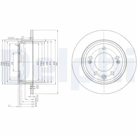 Delphi Arka Fren Diski – BG4082C ürün görseli