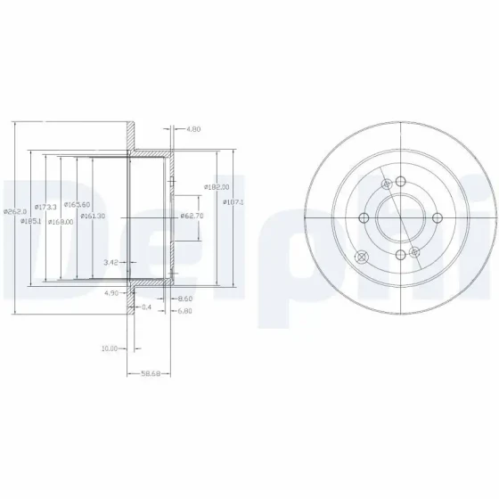 Delphi Arka Fren Diski – BG4097 / OEM 584111G300 ürün görseli