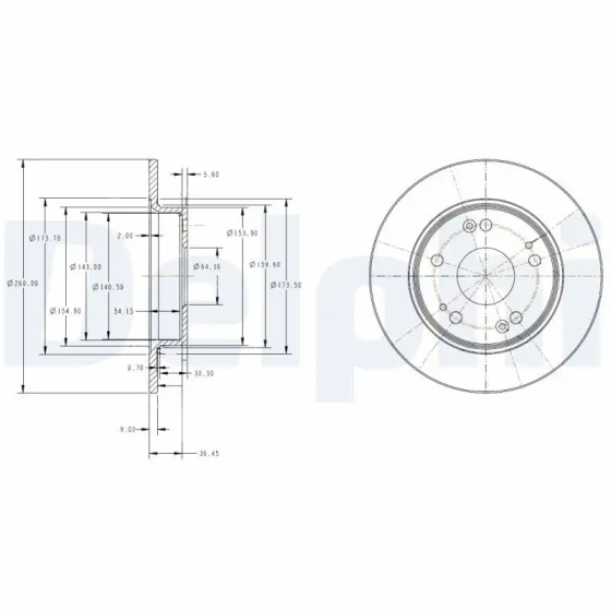 Delphi Arka Fren Diski – BG4118C ürün görseli