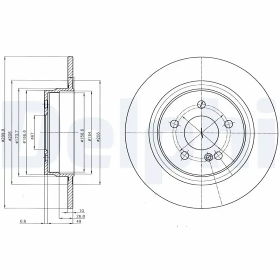 Delphi Arka Fren Diski – BG4153C / OEM A2044230912 ürün görseli