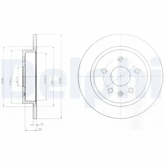 Delphi Arka Fren Diski – BG4188 ürün görseli