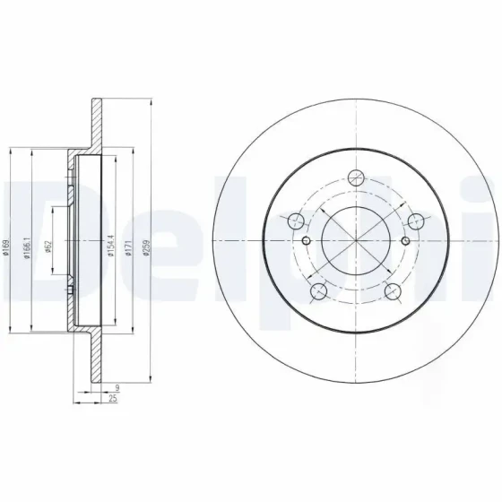 Delphi Arka Fren Diski – BG4233 / OEM 4243102300 ürün görseli