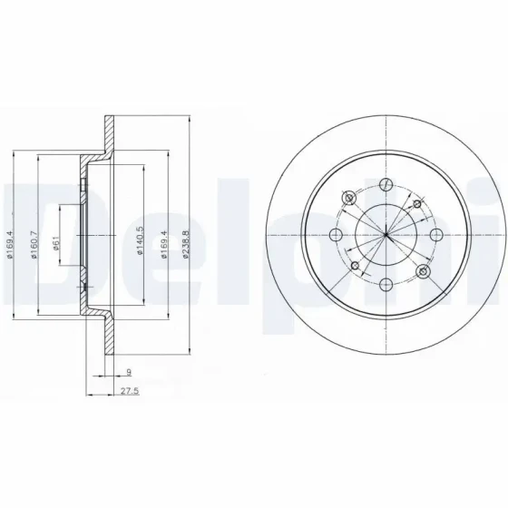 Delphi Arka Fren Diski – BG4334C ürün görseli