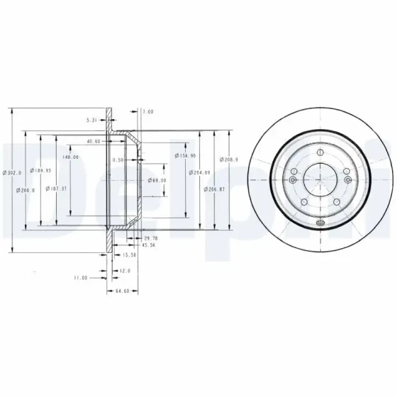 Delphi Arka Fren Diski – BG4335 / OEM 584112W010 ürün görseli