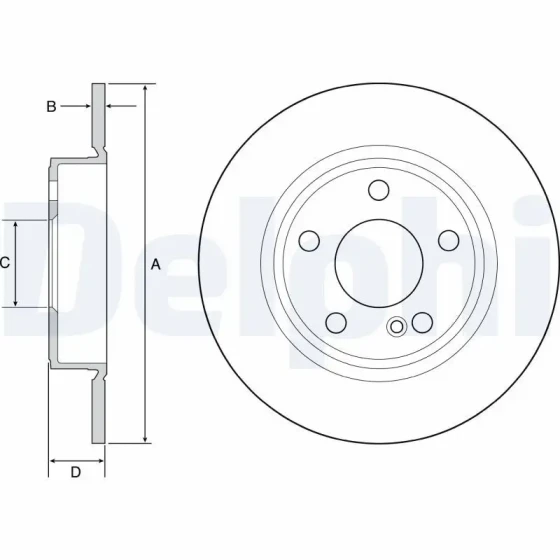 Delphi Arka Fren Diski – BG4555C / OEM A2464230012 ürün görseli