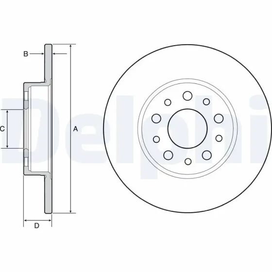 Delphi Arka Fren Diski – BG4655C / OEM 51885409 ürün görseli