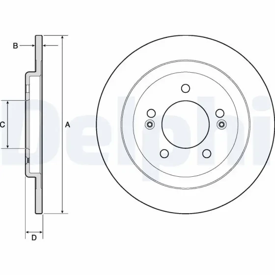Delphi Arka Fren Diski – BG4749C / OEM 58411A6200 ürün görseli