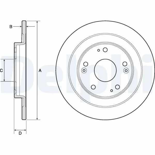 Delphi Arka Fren Diski – BG4773C / OEM 42510TV0E01