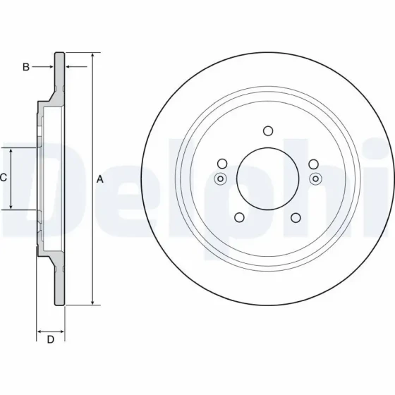 Delphi Arka Fren Diski – BG4932C / OEM 58411D7700 ürün görseli
