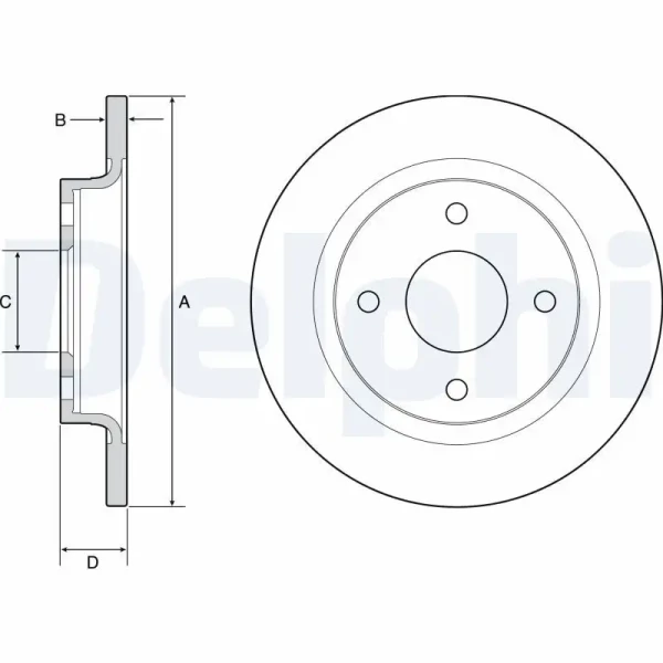 Delphi Arka Fren Diski – BG4954C / OEM H1BC2A315AB