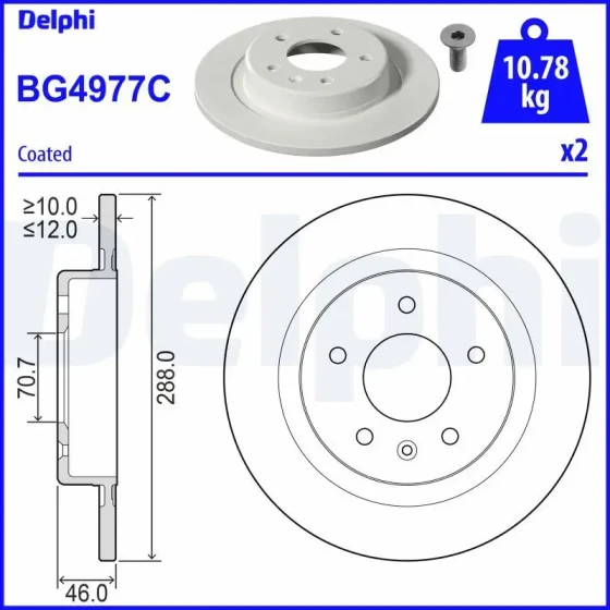 Delphi Arka Fren Diski – BG4977C / OEM 13521008 ürün görseli