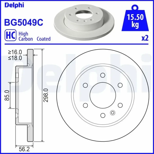 Delphi Arka Fren Diski – BG5049C / OEM A9104232100