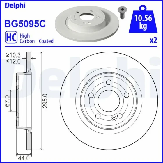 Delphi Arka Fren Diski – BG5095C / OEM A247423021207 ürün görseli