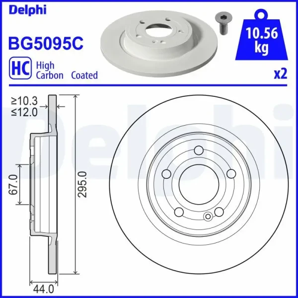 Delphi Arka Fren Diski – BG5095C / OEM A247423021207