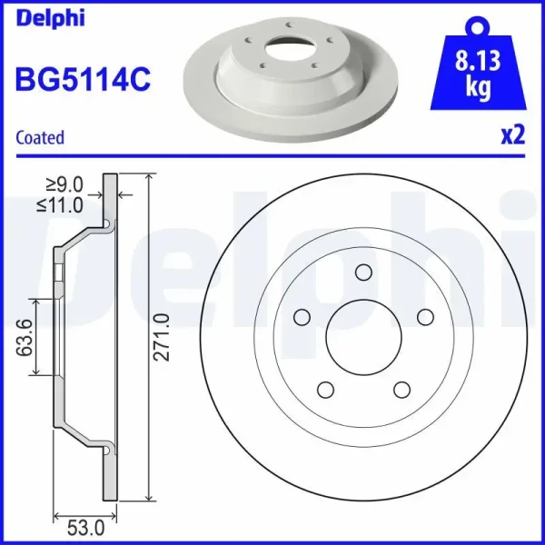 Delphi Arka Fren Diski – BG5114C / OEM L1TC2A315AA