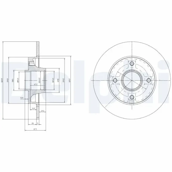 Delphi Arka Fren Diski – BG9021RS ürün görseli