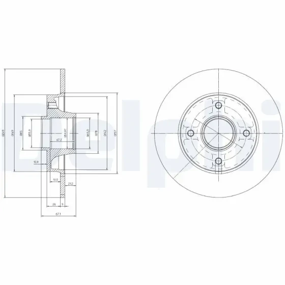 Delphi Arka Fren Diski – BG9022RSC ürün görseli