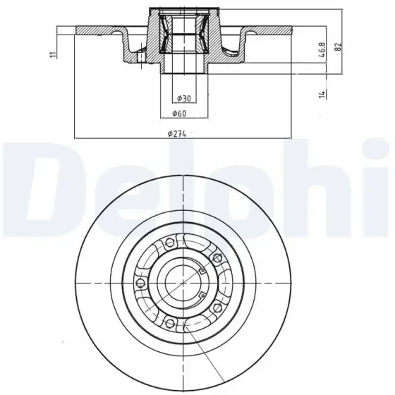 Delphi Arka Fren Diski – BG9026RS ürün görseli