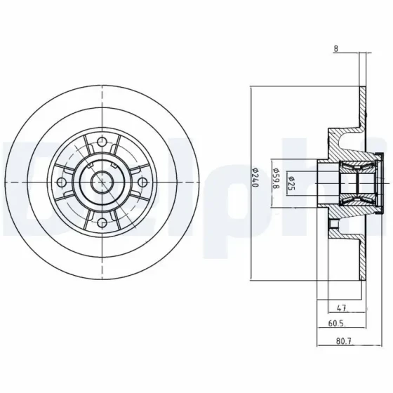 Delphi Arka Fren Diski – BG9028RS ürün görseli