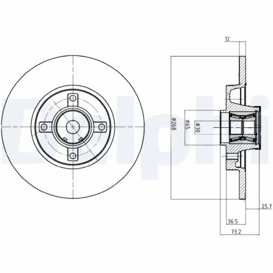 Delphi Arka Fren Diski – BG9053RSC ürün görseli