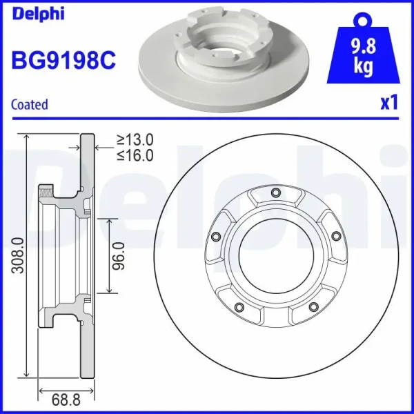 Delphi Arka Fren Diski – BG9198C