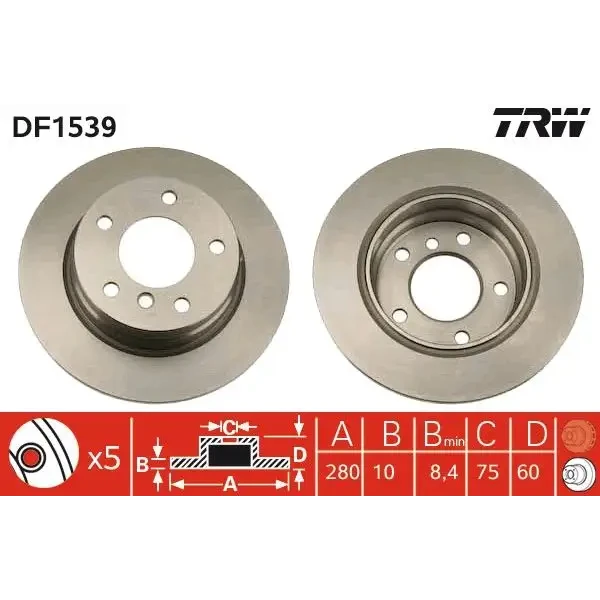 TRW Arka Fren Diski – DF1539