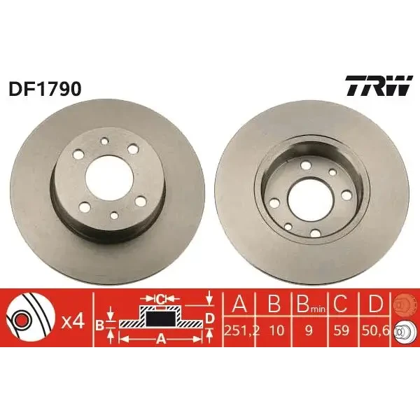 TRW Arka Fren Diski – DF1790