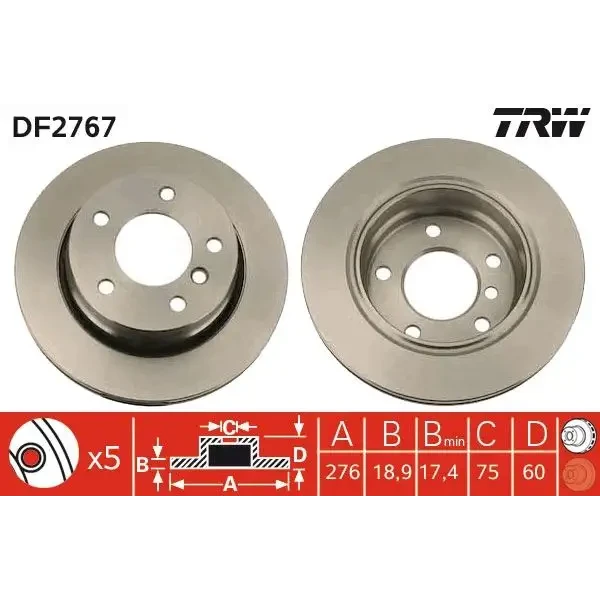 TRW Arka Fren Diski – DF2767