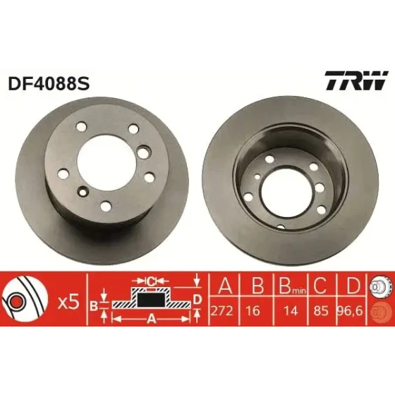 TRW Arka Fren Diski – DF4088S ürün görseli