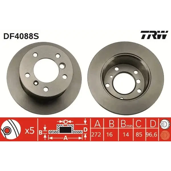 TRW Arka Fren Diski – DF4088S