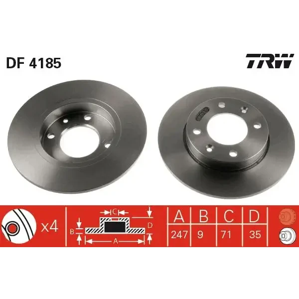 TRW Arka Fren Diski – DF4185