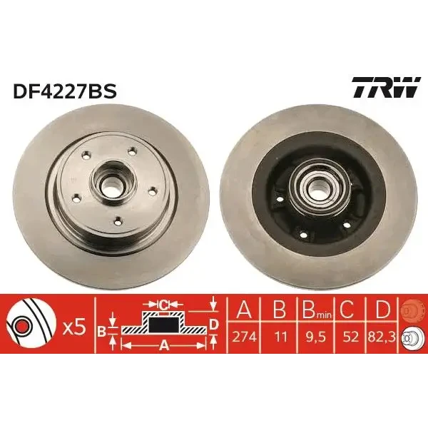 TRW Arka Fren Diski – DF4227BS