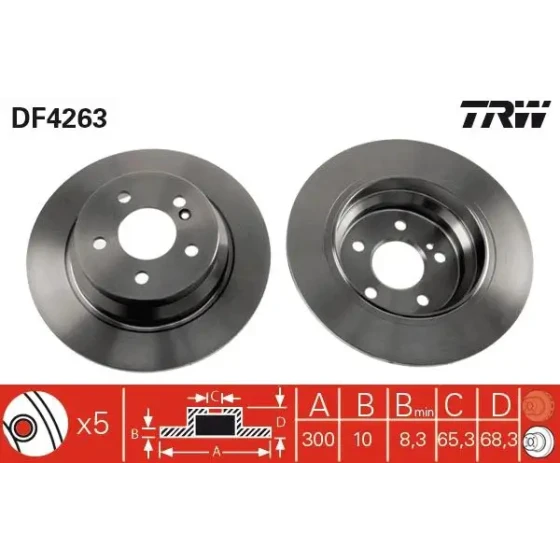 TRW Arka Fren Diski – DF4263 / OEM A0423101207 ürün görseli