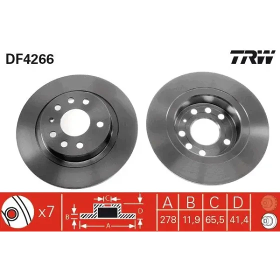 TRW Arka Fren Diski – DF4266 ürün görseli