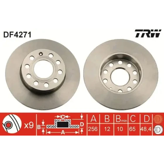 TRW Arka Fren Diski – DF4271 ürün görseli
